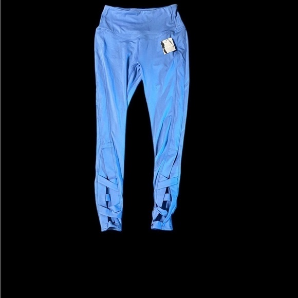 New Free People FP Movement Blue XS Leggings Strappy Bottoms NWT Yoga Jogging - Picture 16 of 16